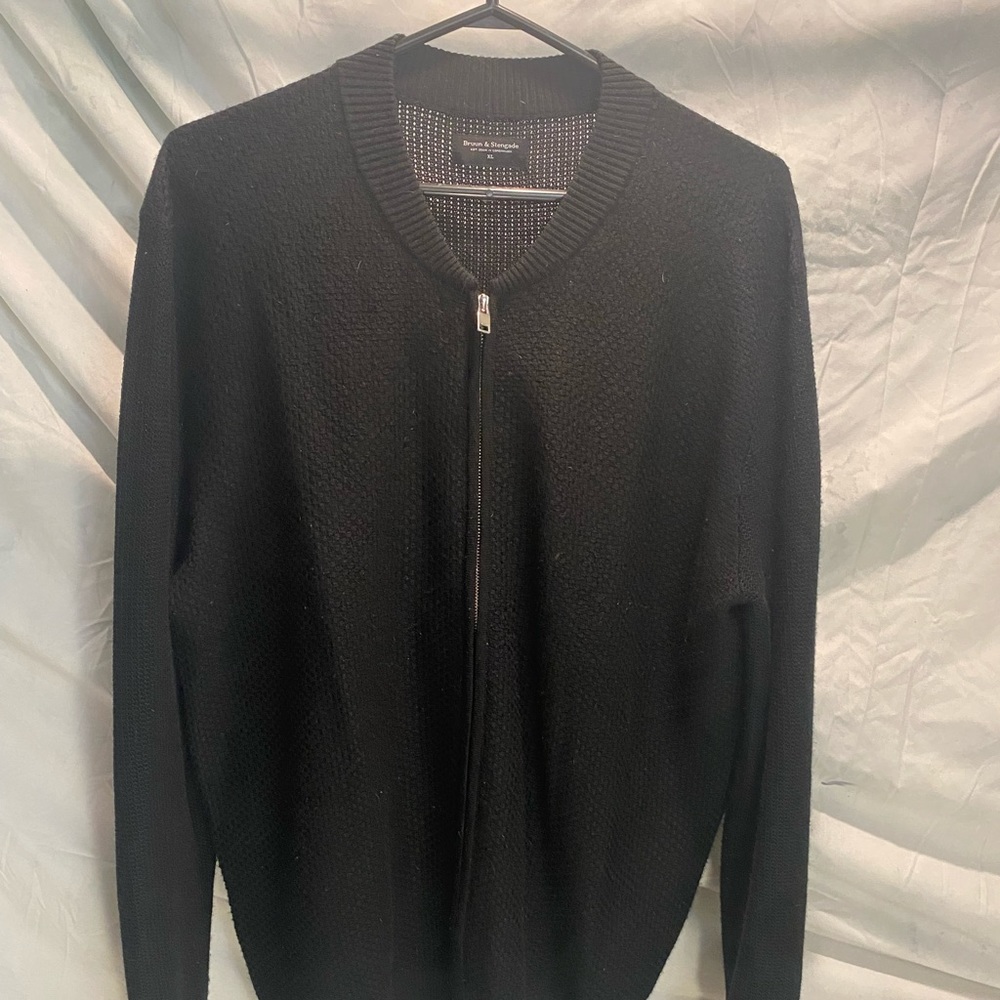 Bruun and Stengade two was zip v-neck cardigan - mens XL